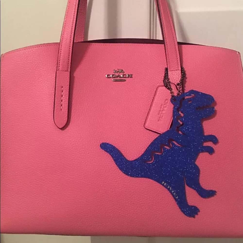 Coach Rexy T Rex Dinosaur blue sparkle hang tag
